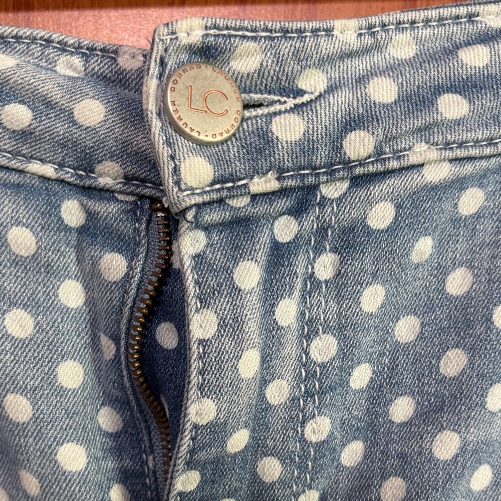 SEE BUNDLE for: LC Laure Conrad Worn Rugged Look Polka Dot Pants - Picture 4 of 6